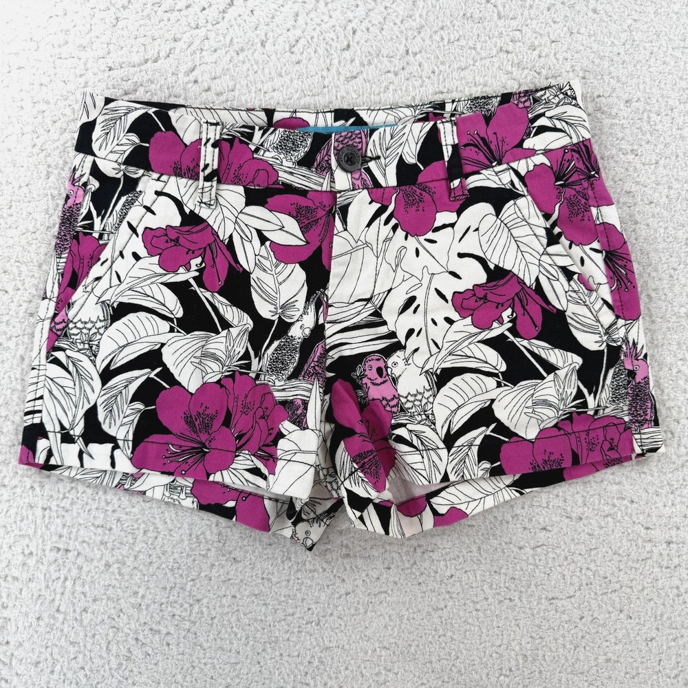 Tori Richard Shorts Womens 4 Multicolor Floral Chino Twill Hawaiian 2.5" Inseam
